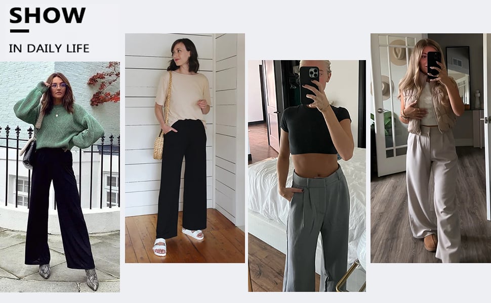 Women's Wide Leg High Waisted Pants