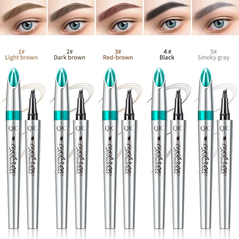 🎁2024 New Year Hot Sale🎁3D Waterproof Microblading Eyebrow Pen 4 Fork Tip Tattoo Pencil
