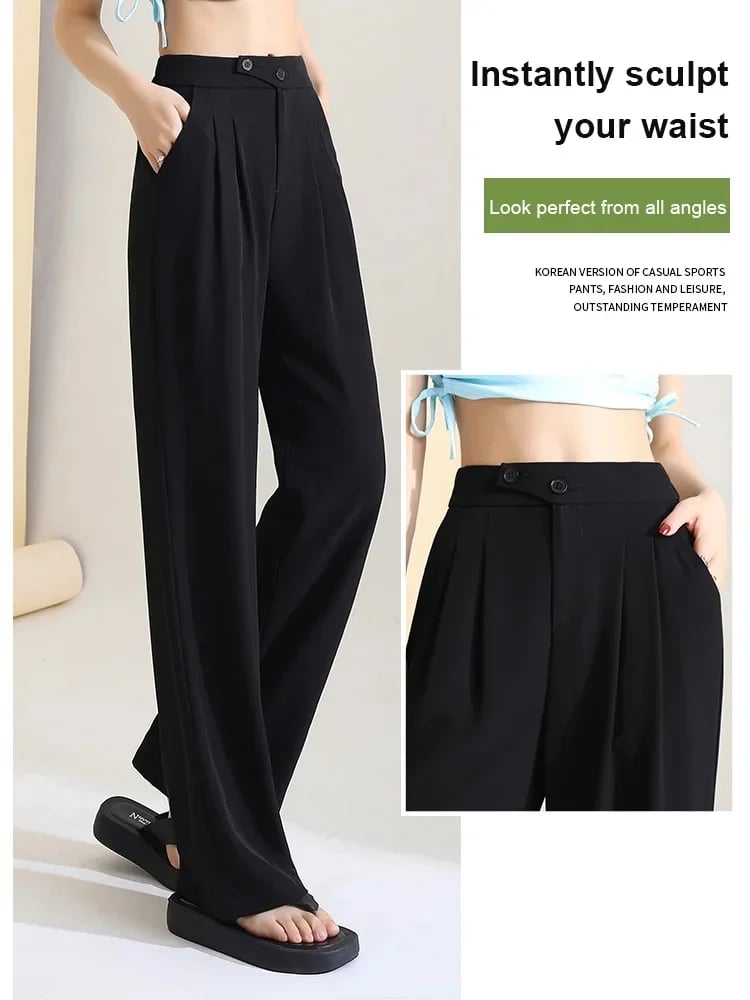 Figure-flattering versatile high-waisted wide leg trousers(Buy 2 pieces for free shipping)