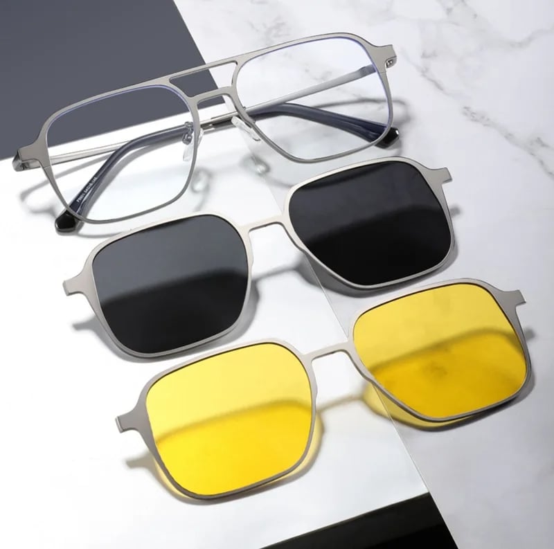 3-in-1 Magnetic Clip On Sunglasses for Men & Women
