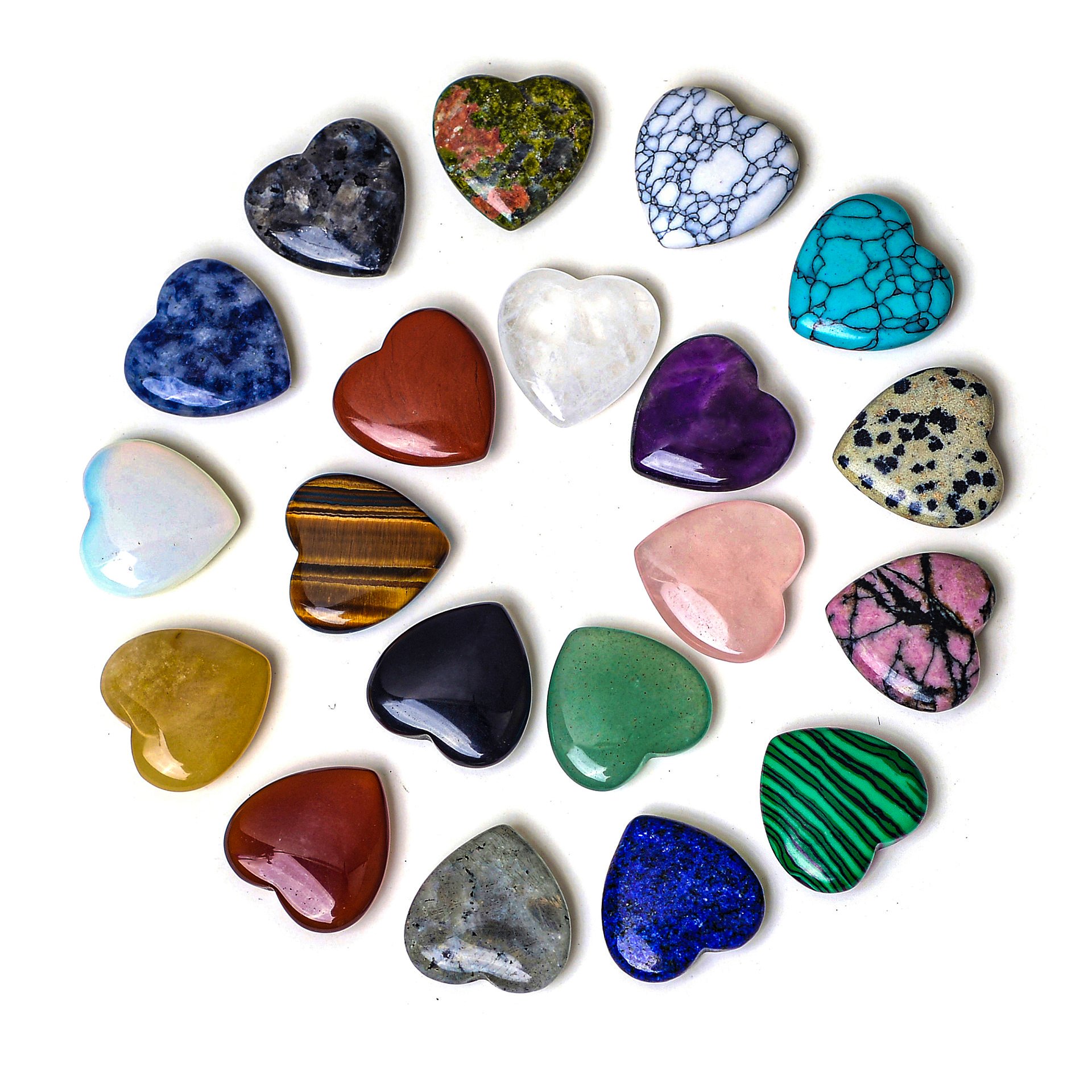 Colorful Heart-Shaped Gemstones