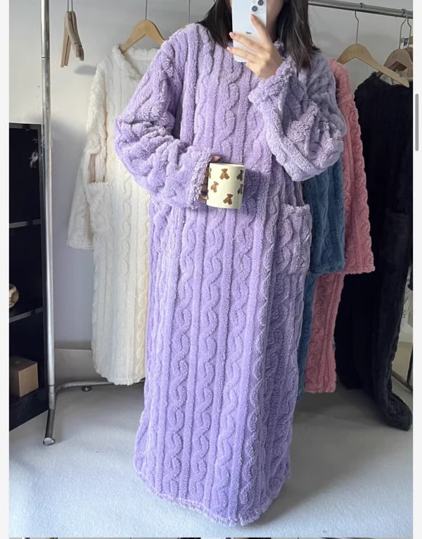 Coral Fleece Winter Long Nightdress