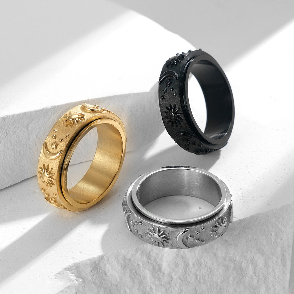 70% OFF Today Only!--tars and Moon Fidget Spinner Ring