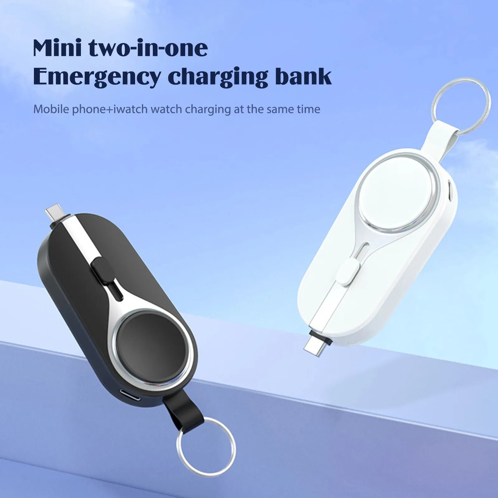 New portable emergency keychain power bank two-in-one