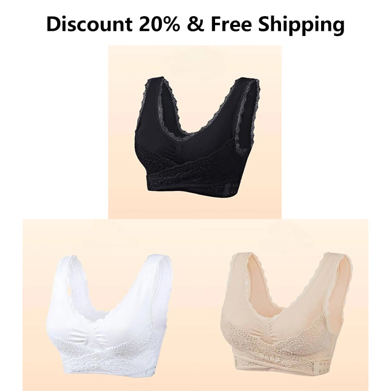 🌲Christmas Sale🔥Comfy Corset Bra Front Cross Side Buckle Lace Bras