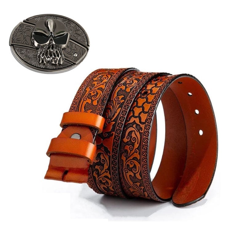 Fashion Punk Men's Genuine Leather Belt With Knife