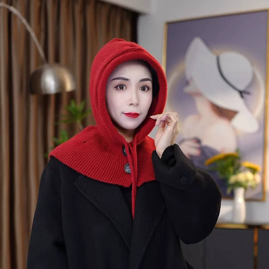 Knitted Hooded Shawl