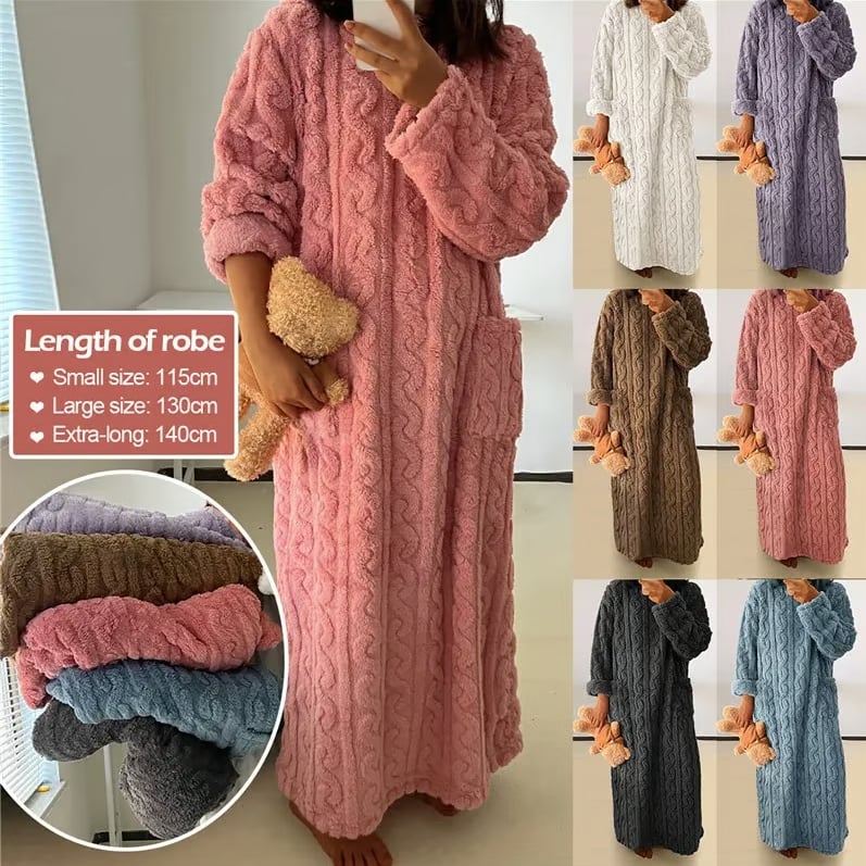Coral Fleece Winter Long Nightdress