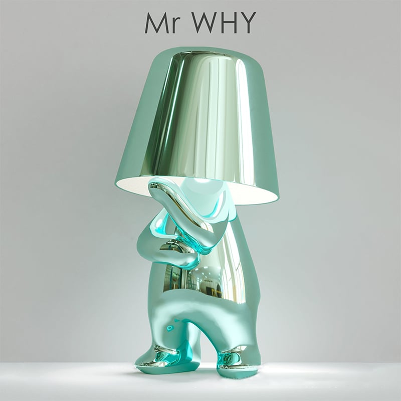 Metallic Chrome Figurine Table Lamp