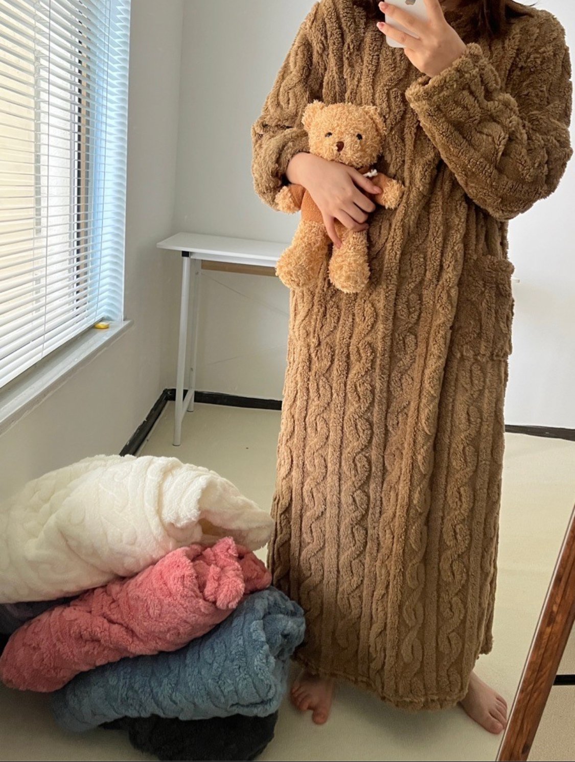 Coral Fleece Winter Long Nightdress