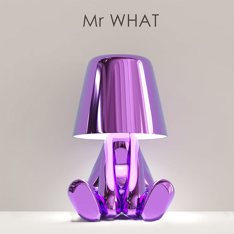 Metallic Chrome Figurine Table Lamp