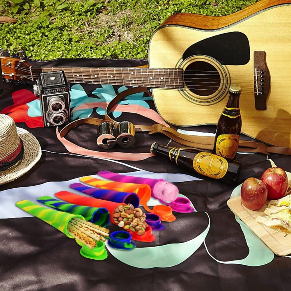 Silicone Ice Popsicle Molds With Lids-Pack of 6