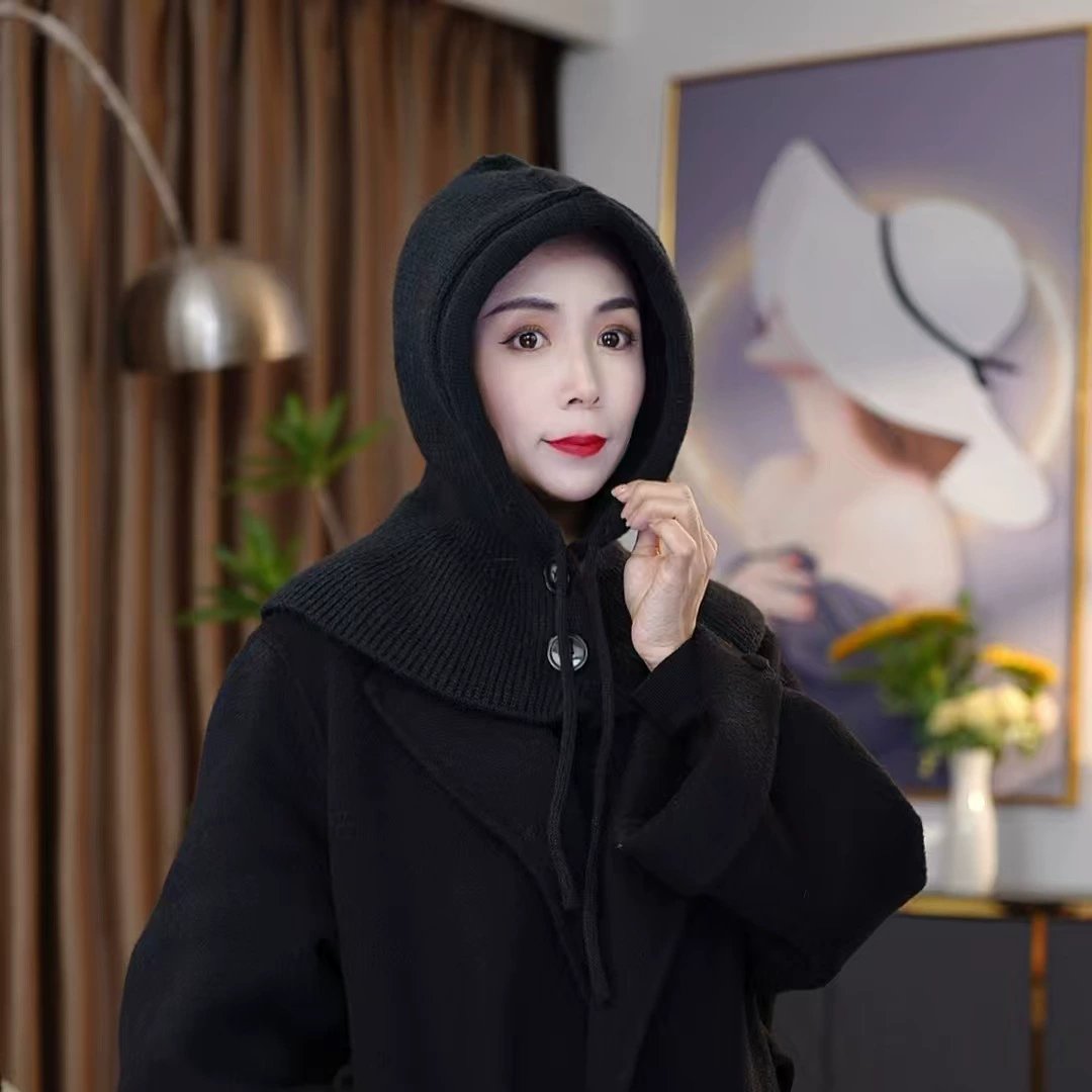 Knitted Hooded Shawl