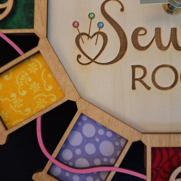 Vintage Sewing Machine Wooden Wall Clock