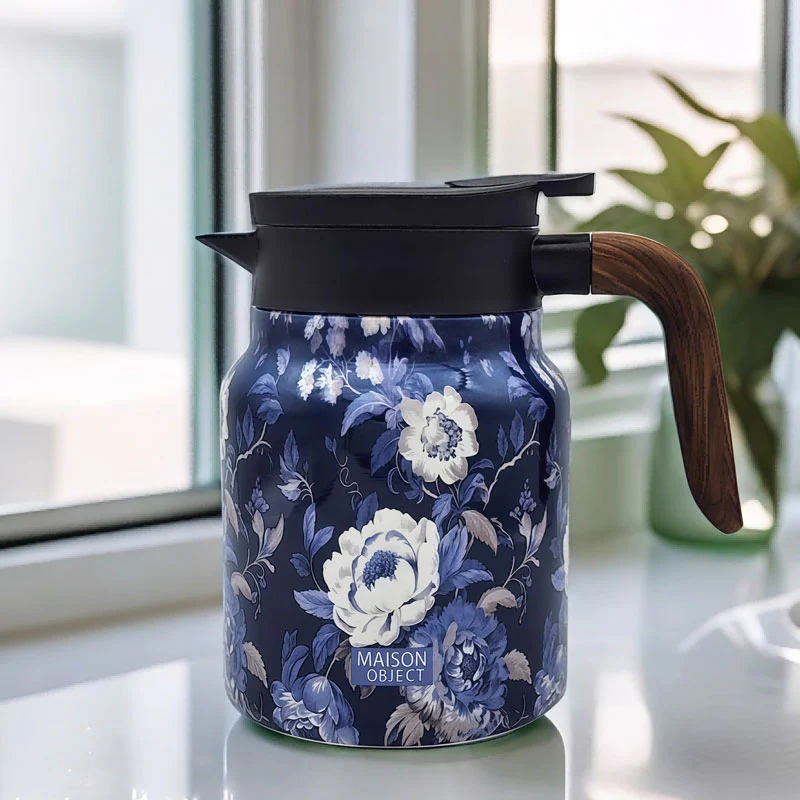 28 Oz Vintage Floral Pattern Tea Thermos – Built-In Infuser
