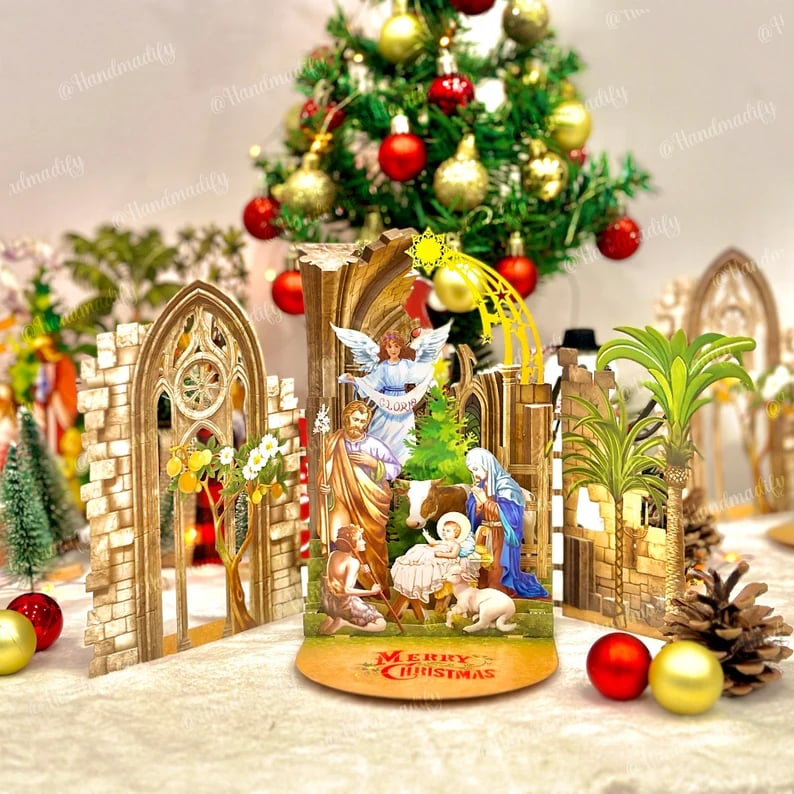 🔥LAST DAY 50% OFF🎄✨Christmas Birth Scene Greeting 3D Card
