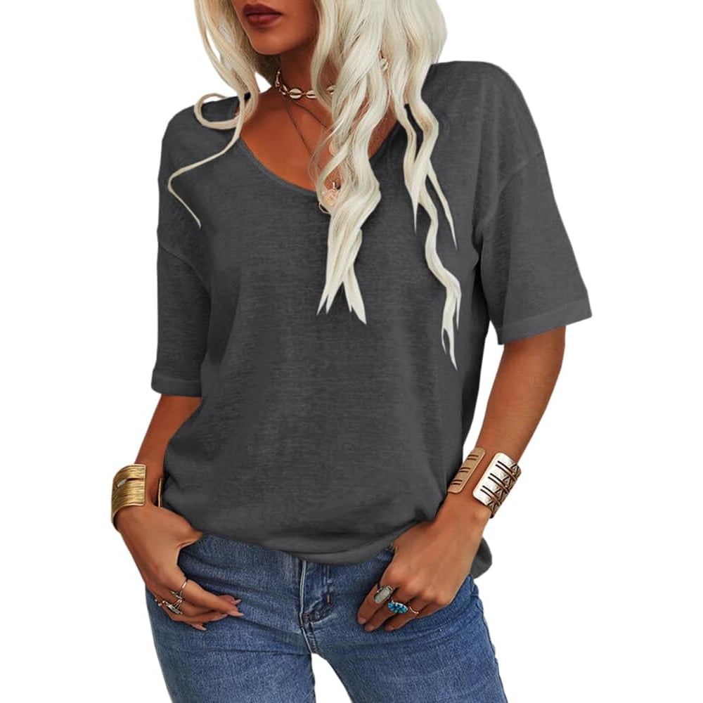 ✨This Week's Special Price $13.99💥Women's Solid Color V-Neck T-shirt