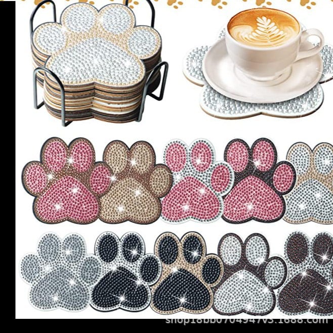 💥LAST DAY SALE 49% OFF-Artificial Diamond Art Coaster, 8 Counts/set