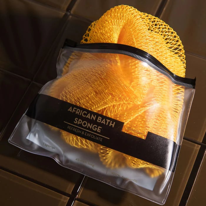 🔥Hot Sale ✨African Exfoliating Net Sponge(with Lemon Turmeric & Kojic Acid Brighetning Soap )