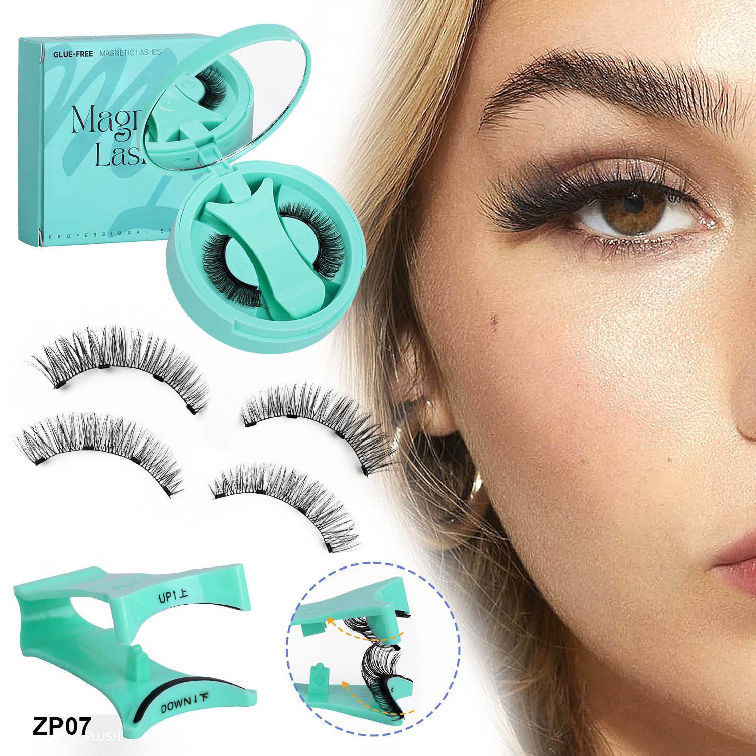Reusable Magnetic Eyelashes with Applicator