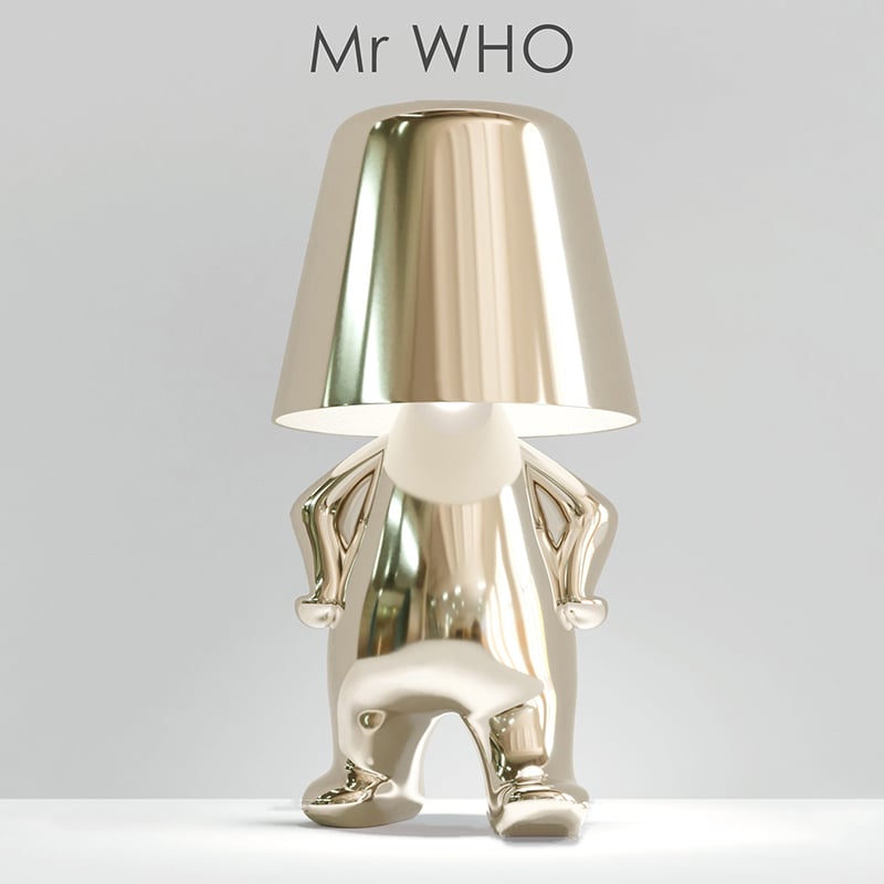 Metallic Chrome Figurine Table Lamp