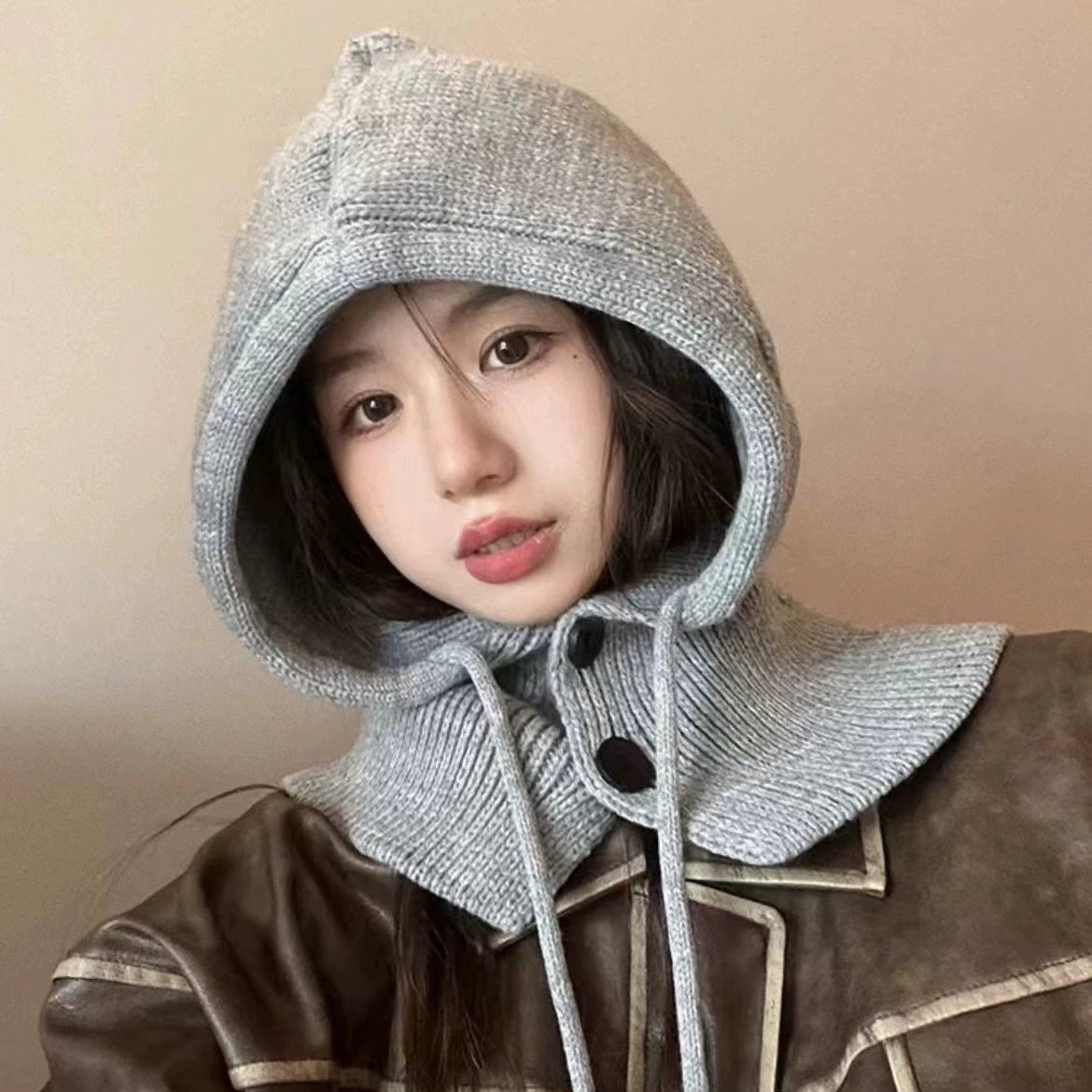 Knitted Hooded Shawl