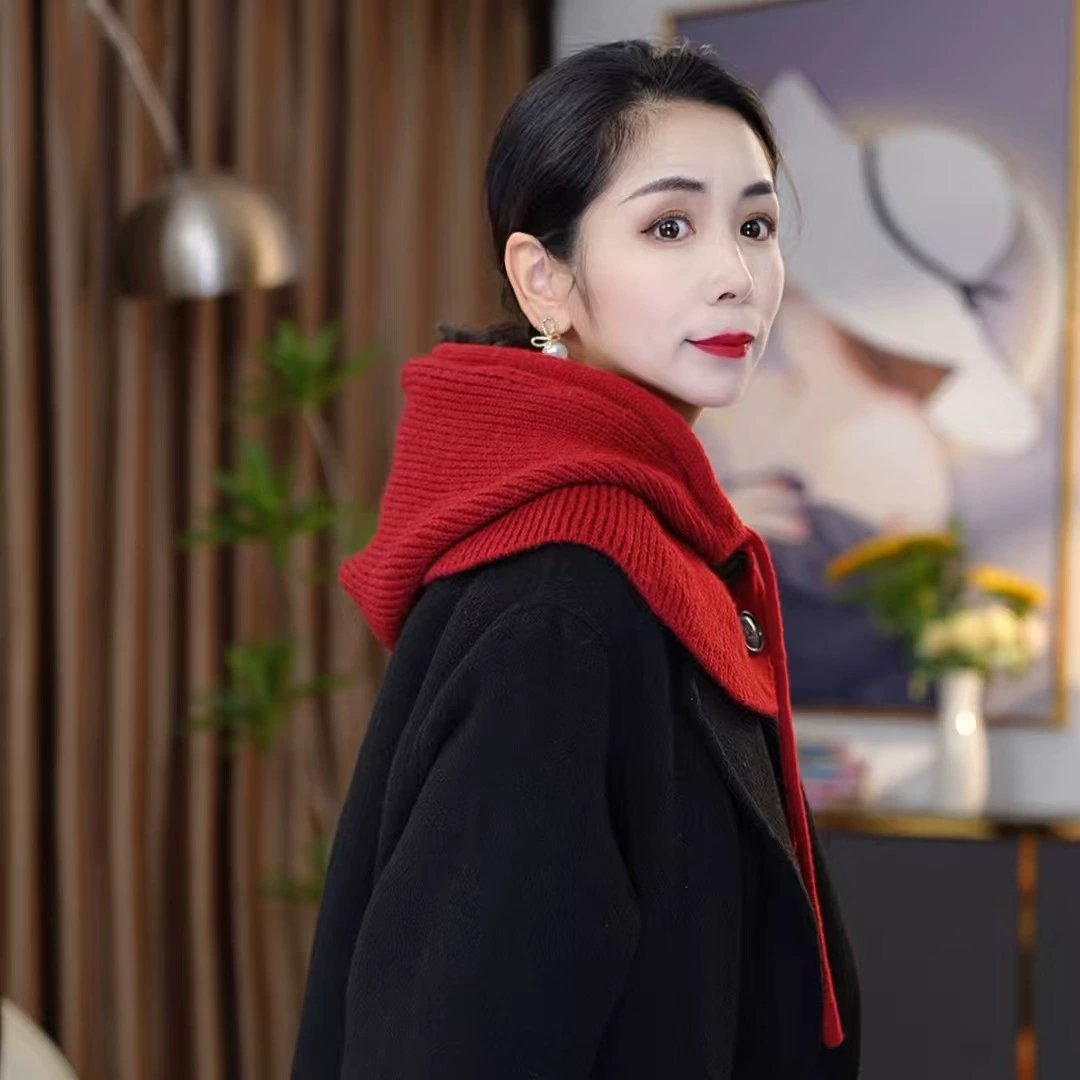 Knitted Hooded Shawl