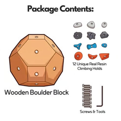 🧗‍♀️Handcrafted Boulder Block - Build Strength and Precision