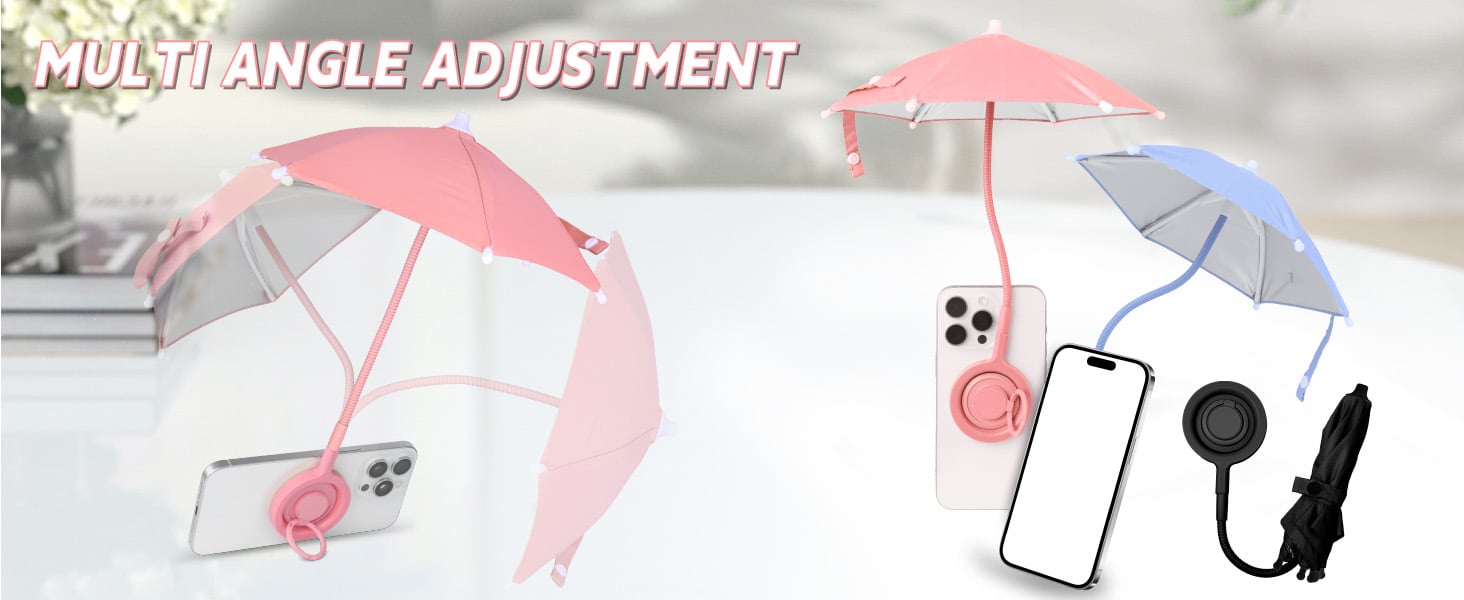 Mini Phone Umbrella for Sun with Detachable Knob – Flexible