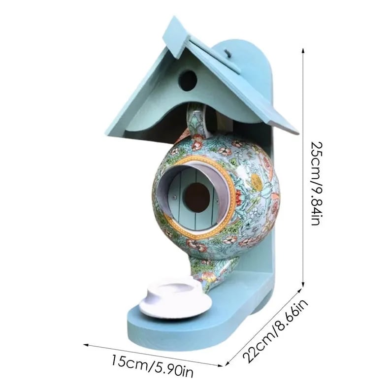 🎁Promotion Sale 49% OFF🎁 William Morris Teal Teapot Bird House
