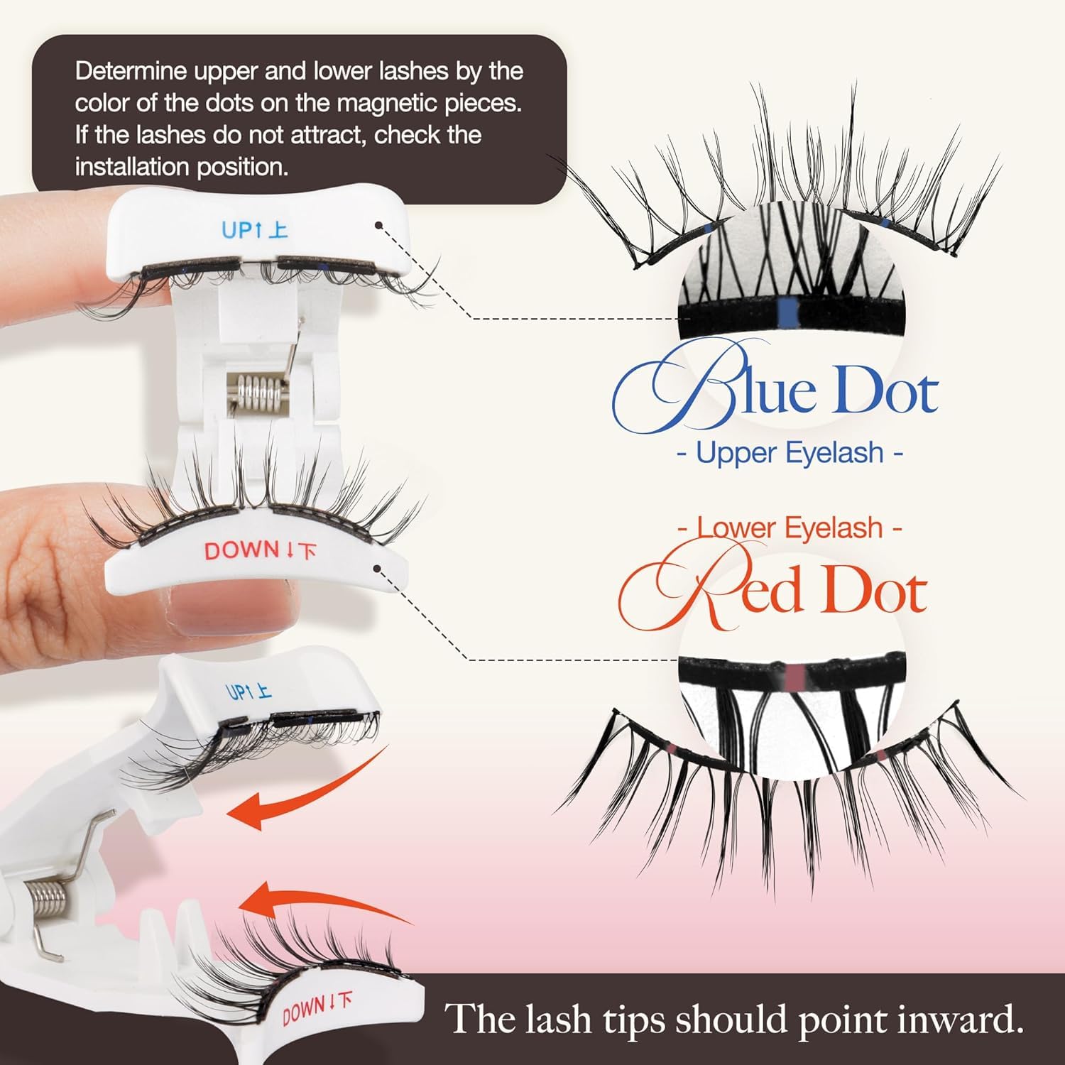 Reusable Magnetic Eyelashes with Applicator