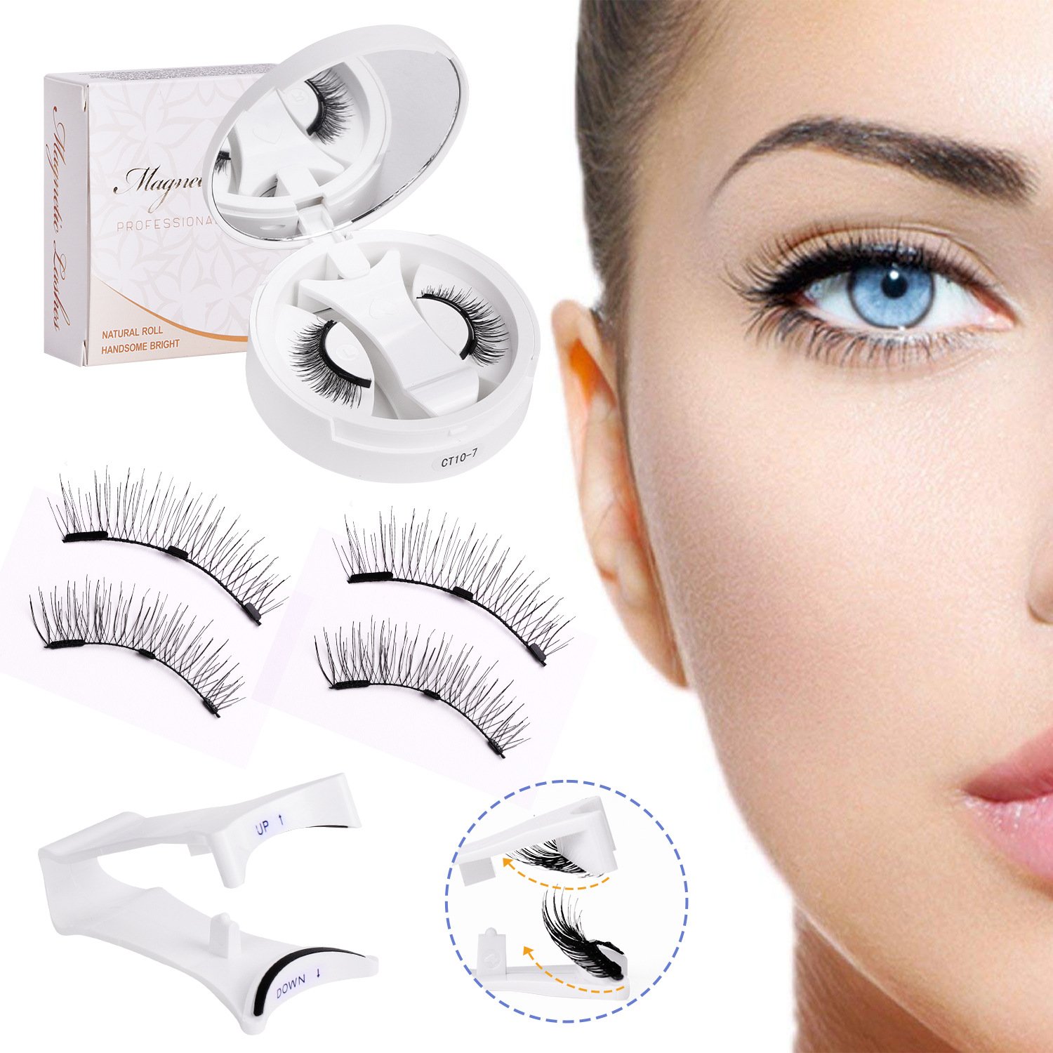 Reusable Magnetic Eyelashes with Applicator