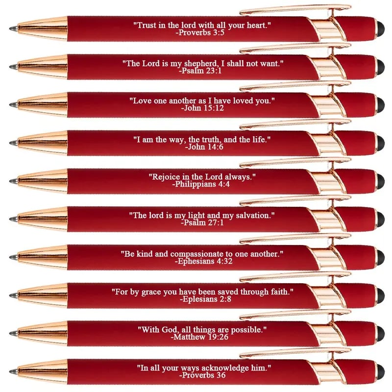 🙌Find Daily Strength: Premium Comfort Bible Verse Pens – 10pcs (Gift Set)