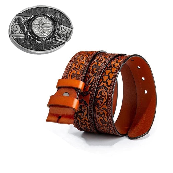 Fashion Punk Men's Genuine Leather Belt With Knife