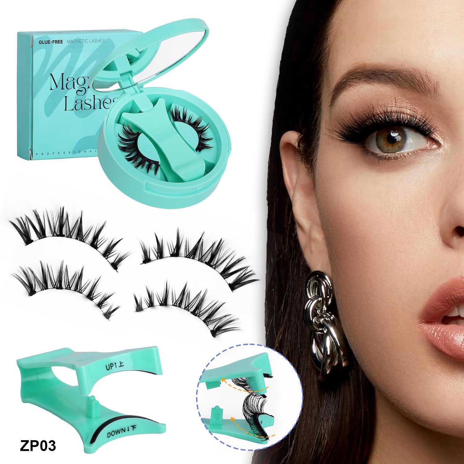 Reusable Magnetic Eyelashes with Applicator