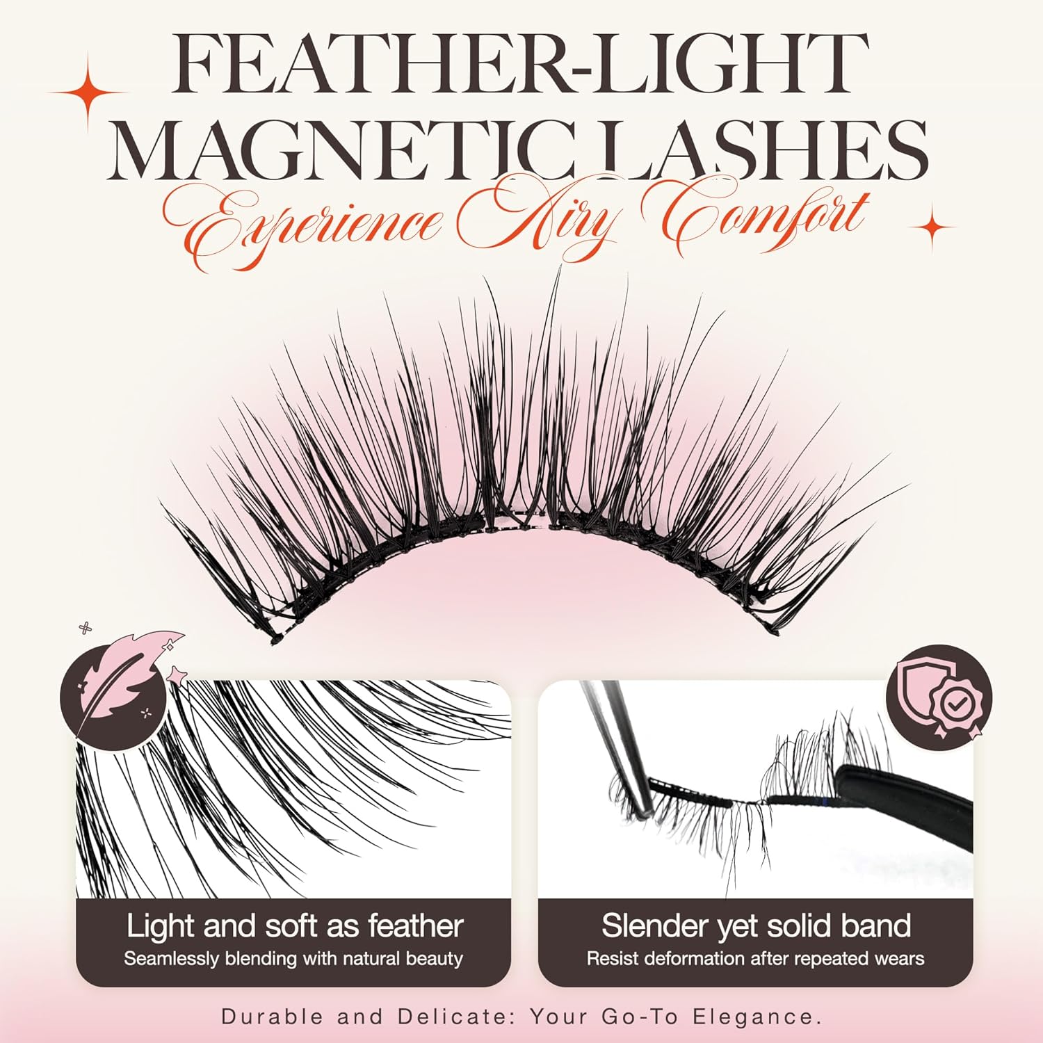Reusable Magnetic Eyelashes with Applicator
