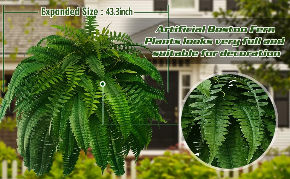 ✨This Week's Special Price $19.98💥UV Resistant Lifelike Artificial Boston Fern
