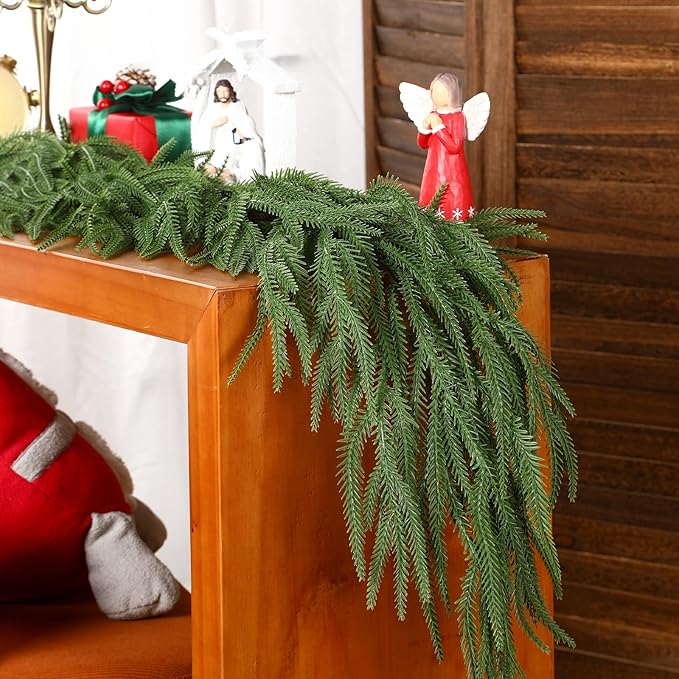 ✨Christmas Greenery - Real Touch Norfolk Pine Garland🎄