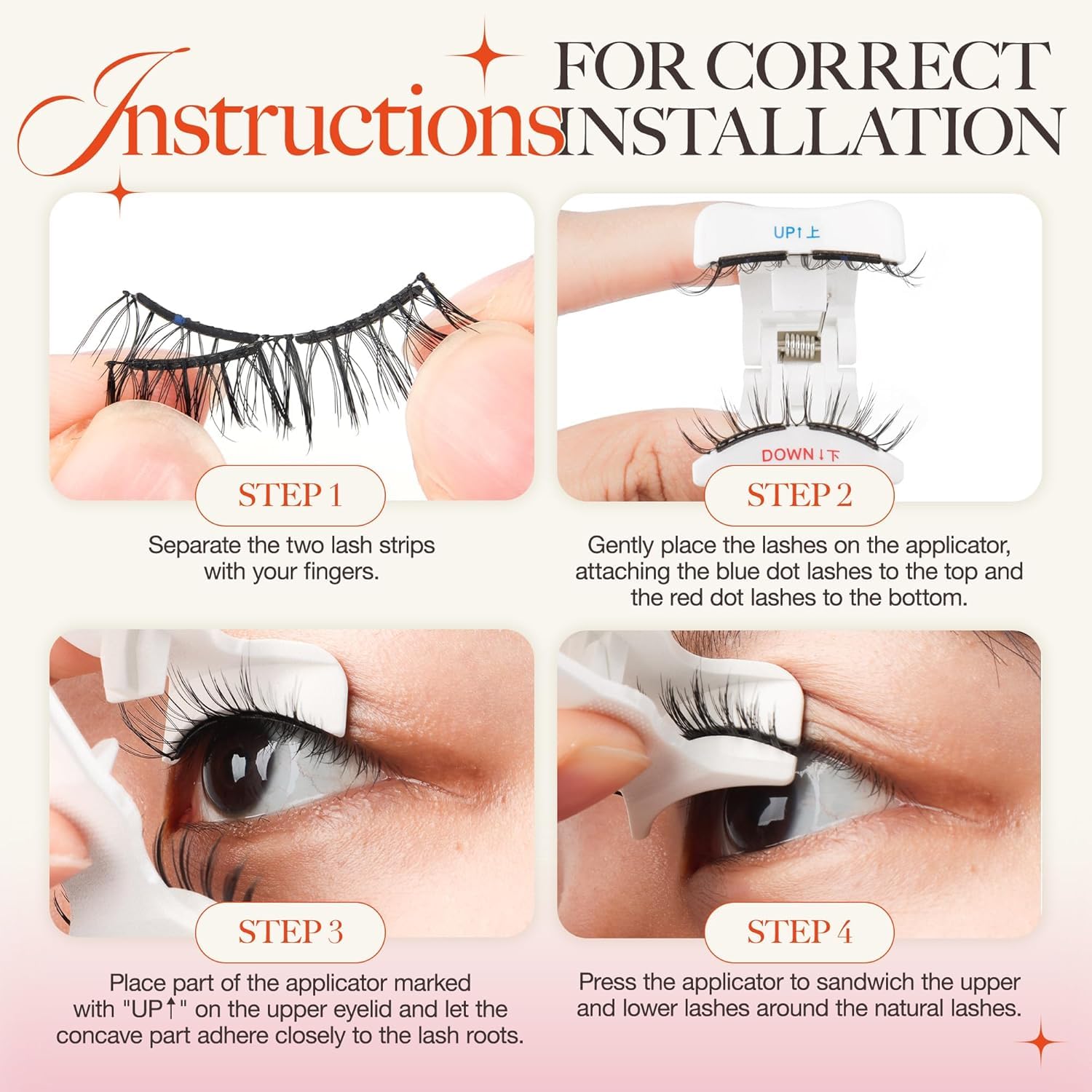 Reusable Magnetic Eyelashes with Applicator