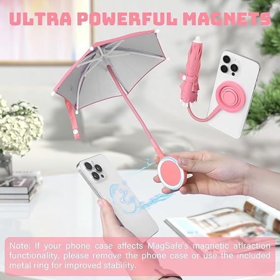 Mini Phone Umbrella for Sun with Detachable Knob – Flexible