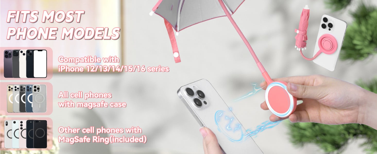 Mini Phone Umbrella for Sun with Detachable Knob – Flexible