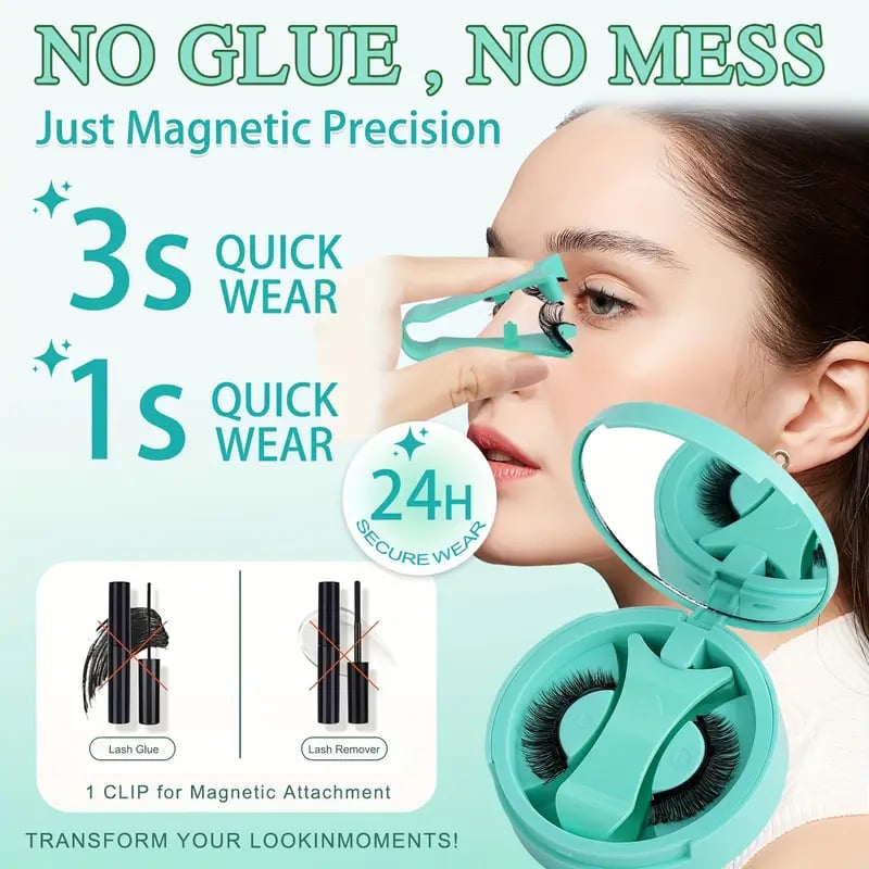 Reusable Magnetic Eyelashes with Applicator