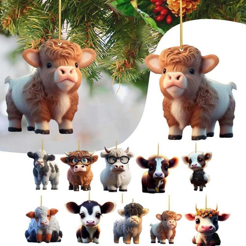 🐮🎄Cute Cow Christmas Ornaments
