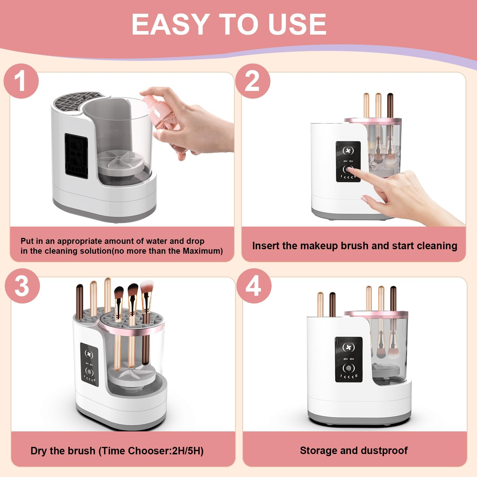 All-In-One Machine For Cleaning And Drying Cosmetic Brushes