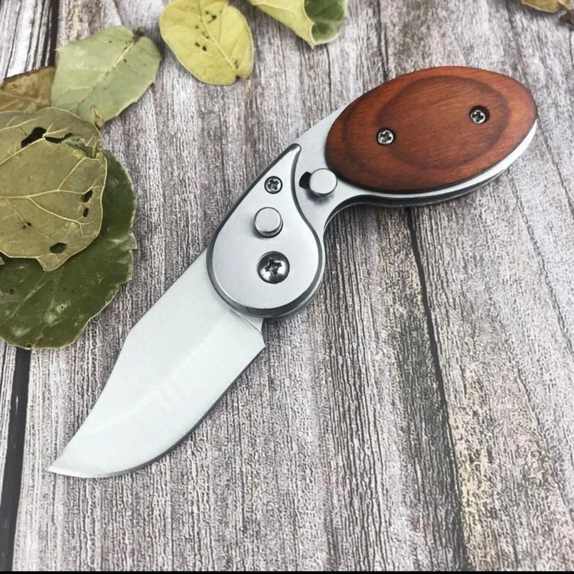 🎁LAST DAY SALE 70% OFF-Wood Handle Outdoor Mini Folding Knife For Camping And Survival-Best Gift