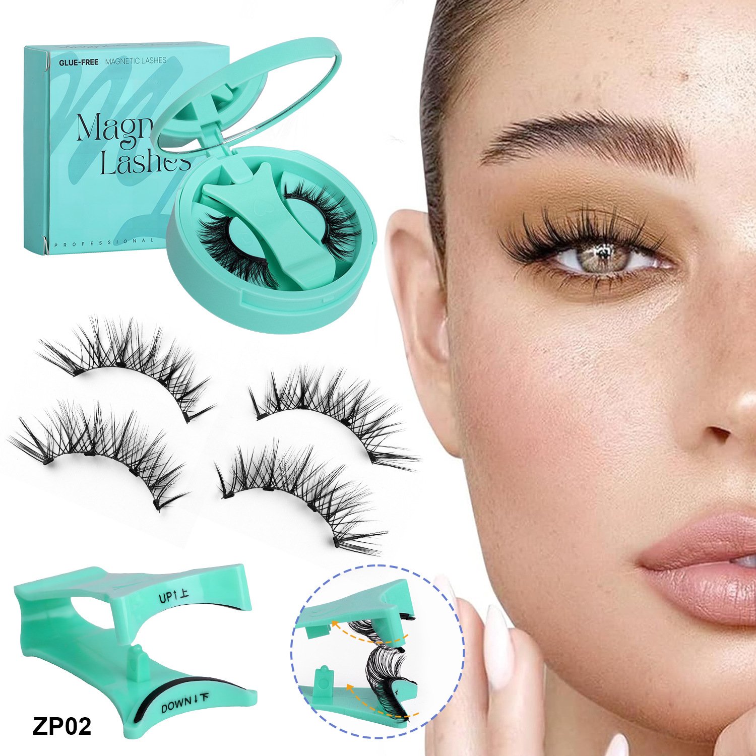 Reusable Magnetic Eyelashes with Applicator