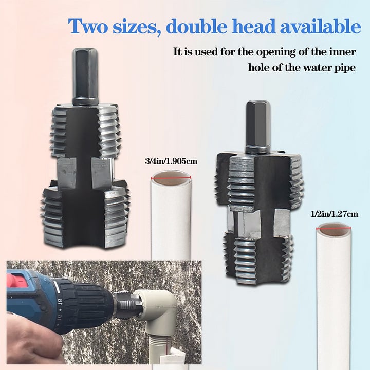 🎉Last Day Clearance Sale - 49% OFF🌲Electric Drill Compatible PVC Pipe Threader Kit with Various Die Sizes