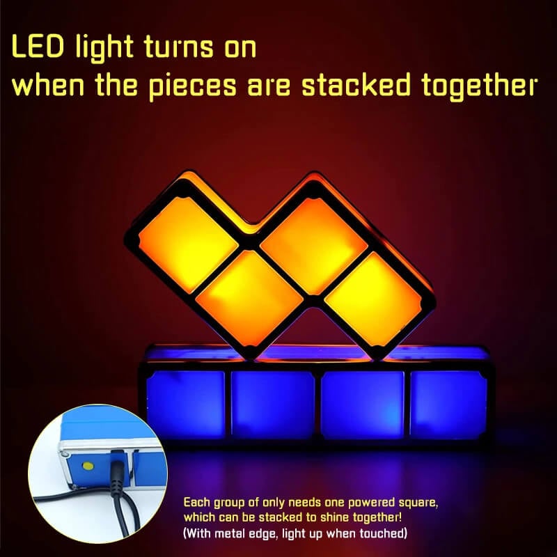 ✅Stackable Night Light DIY Puzzle Novelty LED 7 Colors 3D Tangram Light🔥
