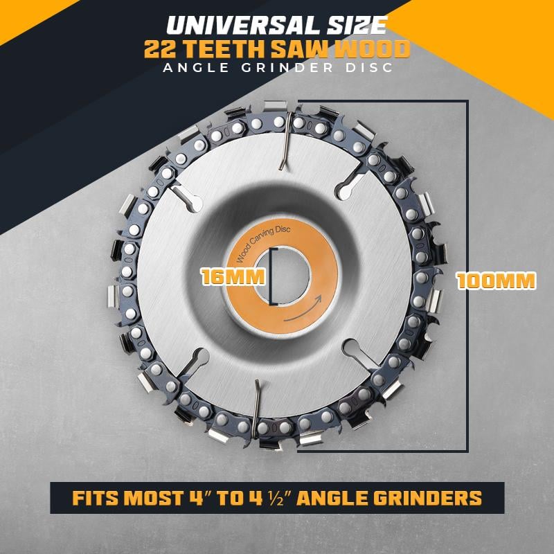 🔥Hot Sale🔥Angle Grinder Cutting Disc Set: Angle Grinder Carving Saw Blade, 4 inch 22 Teeth Angle Grinder Chainsaw Disc, Angle Grinder Cutting Disc with 1 Replacement Saw Chains🎁🛠🛠