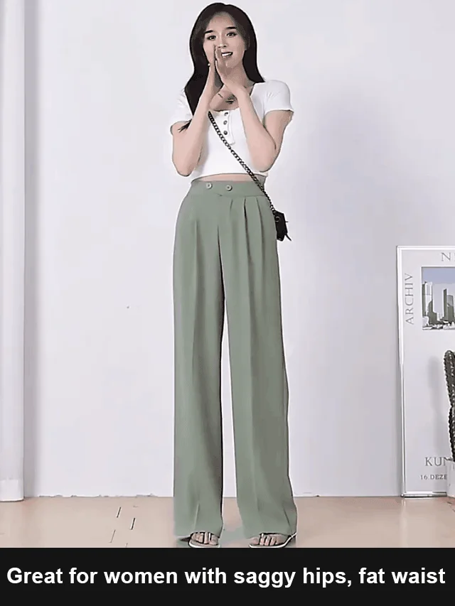 Figure-flattering versatile high-waisted wide leg trousers(Buy 2 pieces for free shipping)